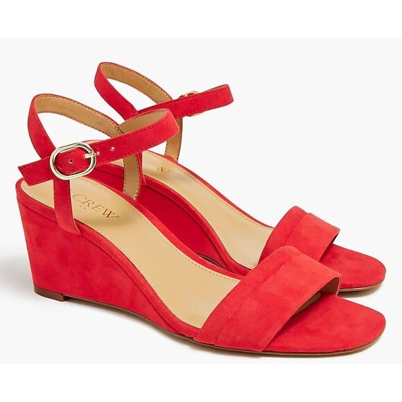 Stylish Red J.Crew Wedge Sandals SZ 8.5 - Picture 6 of 6